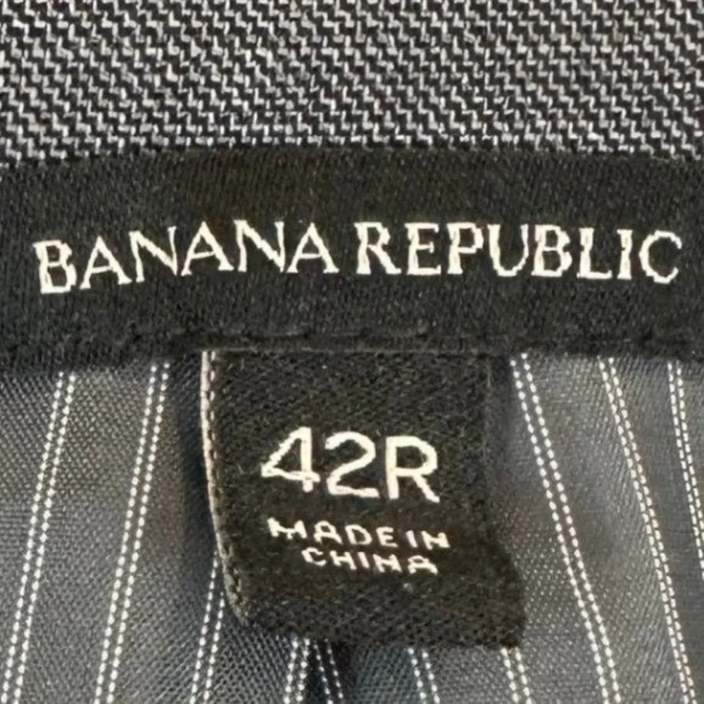 Banana Republic Wool Blazer Mens 42R Grey Tessuto Marzotto Slim Fit Sport Coat